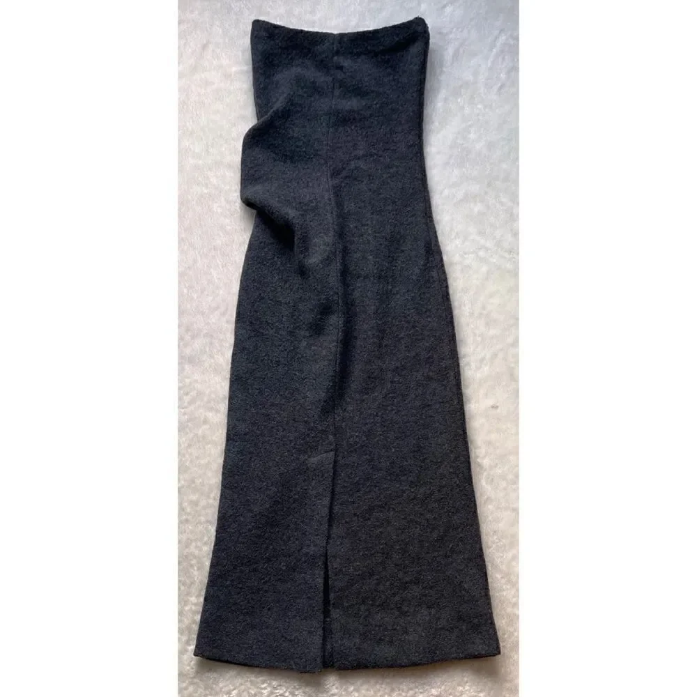 NWT Zara Limited Edition Fall/Winter 2022 Collection Strapless Gray Wool Dress